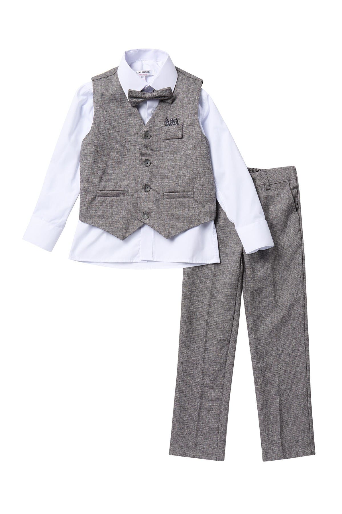 Isaac Mizrahi Boys 4-Piece Textured Vest Set